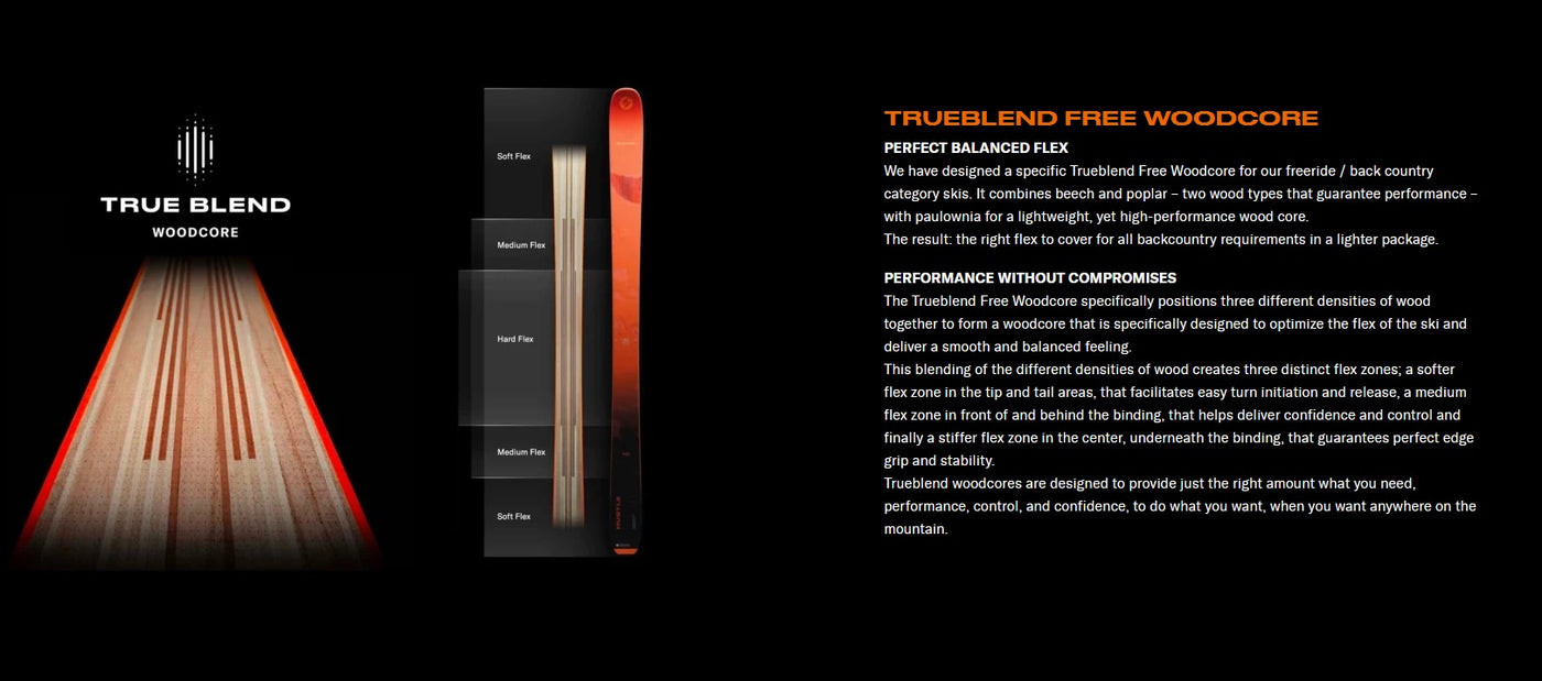 Blizzard Hustle snow skis Trueblend woodcore picture and explanation